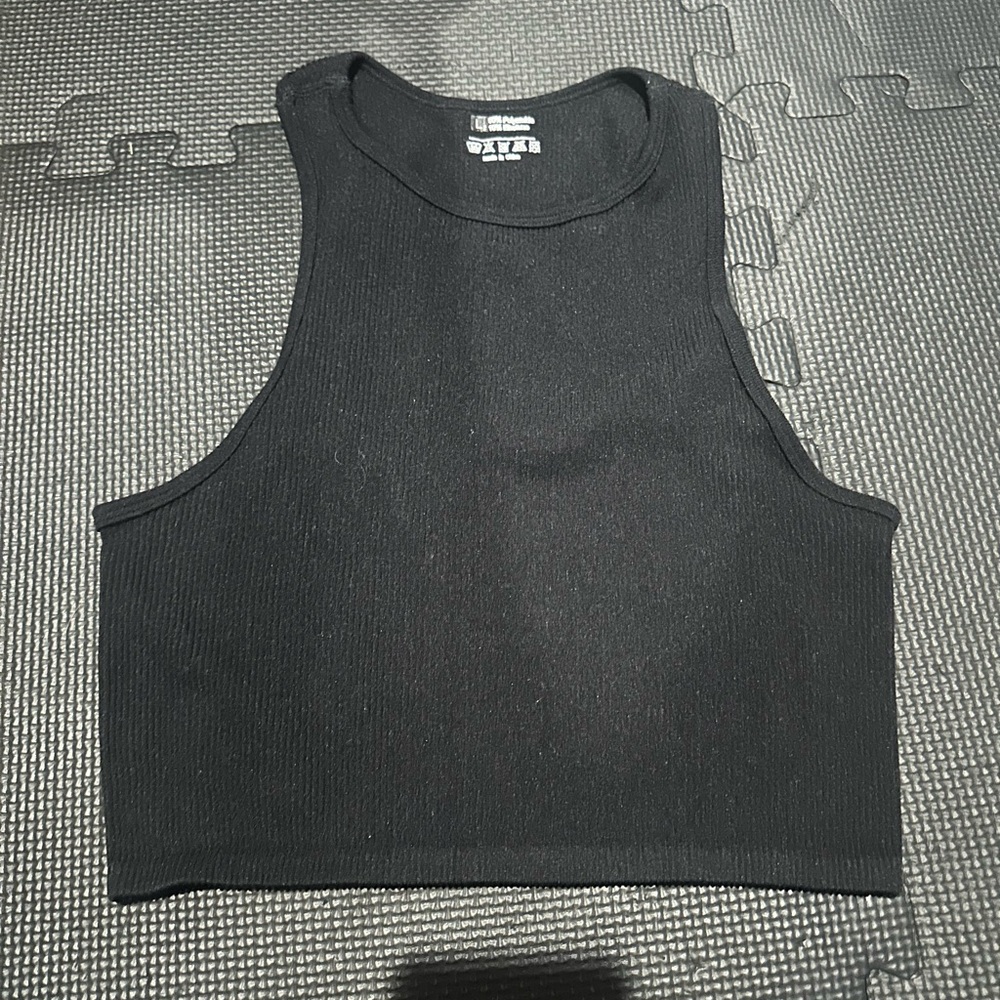 Black Ribbed Tank Top